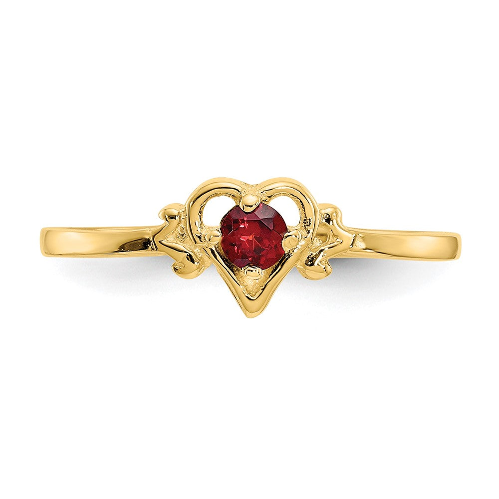 High-Quality 14K Gold Heart-Shaped Garnet Ring | Stylish Birthstone Jewelry