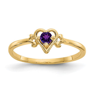 Shop Exclusive 10K Gold Amethyst Heart Birthstone Ring - Stylish & Affordable