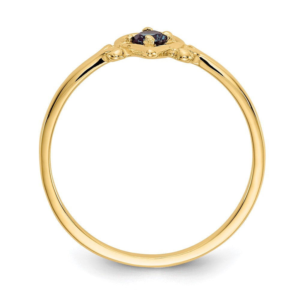 Buy Exclusive 14K Heart-Shaped Synthetic Alexandrite Ring - Stylish Value!