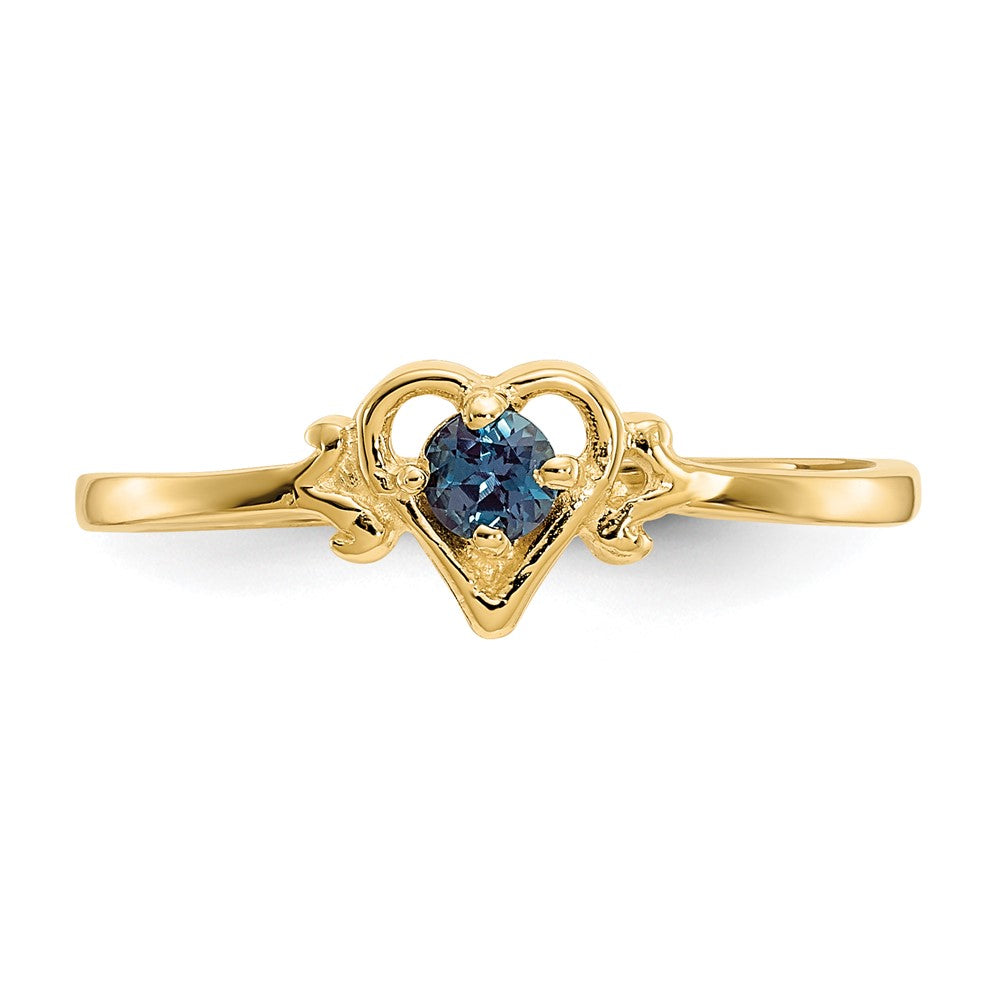 Buy Exclusive 14K Heart-Shaped Synthetic Alexandrite Ring - Stylish Value!