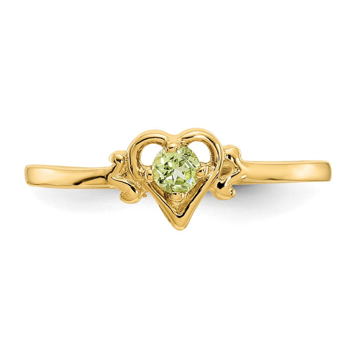Buy Stylish 14K Gold Heart Ring with Peridot Birthstone - Affordable Luxury-5