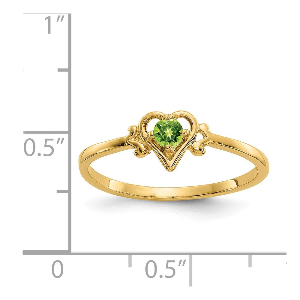 Buy Stylish 14K Gold Heart Ring with Peridot Birthstone - Affordable Luxury