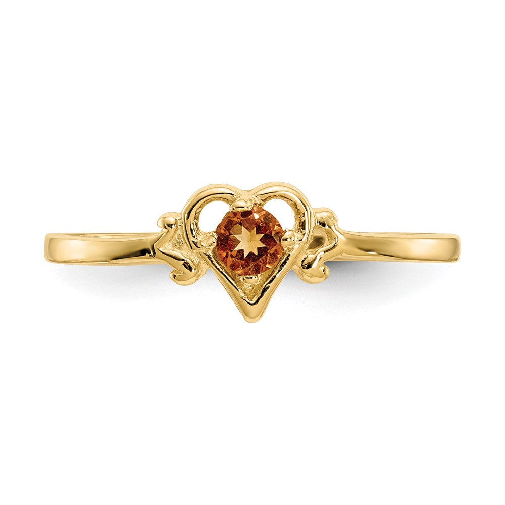 Shop 14K Gold Heart Ring with Citrine Birthstone - Stylish and Affordable Luxury