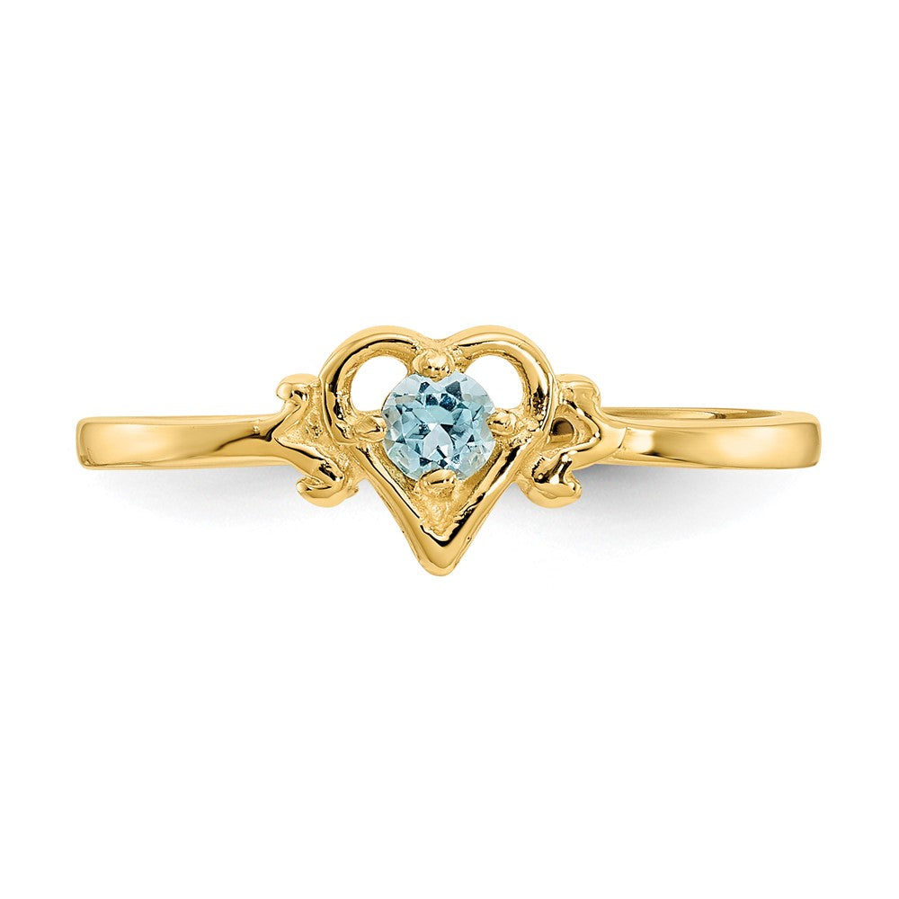 High-Quality 14K Gold Heart Ring with Blue Topaz | Stylish & Affordable Luxury
