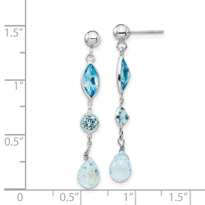 Buy Exclusive 14K White Gold Blue Topaz Stud Earrings - Stylish & Affordable!-4