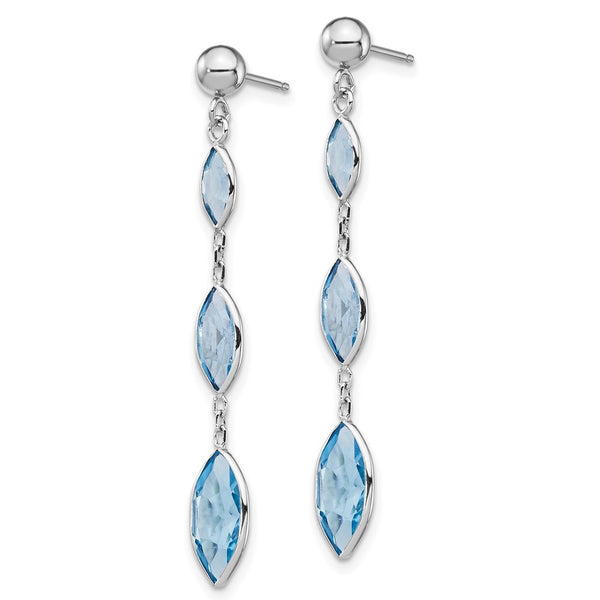 14K White Gold Blue Topaz Stud Earrings - Style GR1-1021018