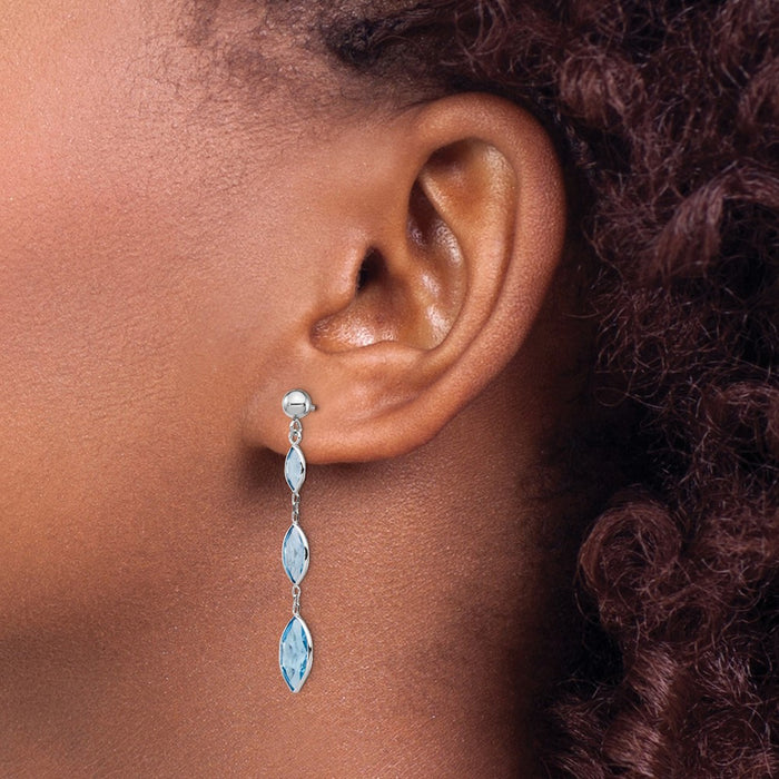 Shop Stylish 14K White Gold Blue Topaz Stud Earrings - Affordable Luxury!-3