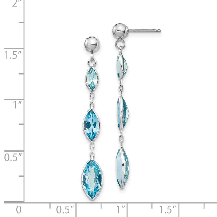 Shop Stylish 14K White Gold Blue Topaz Stud Earrings - Affordable Luxury!-4