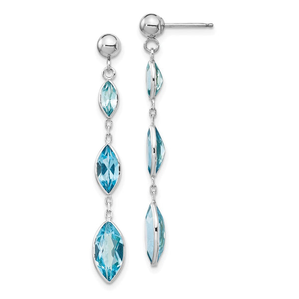 14K White Gold Blue Topaz Stud Earrings - Style GR1-1021018