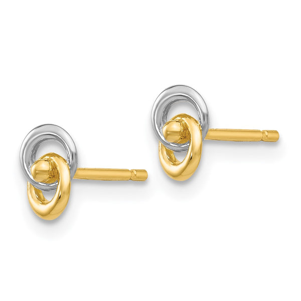14K Gold & Rhodium Love Knot Earrings