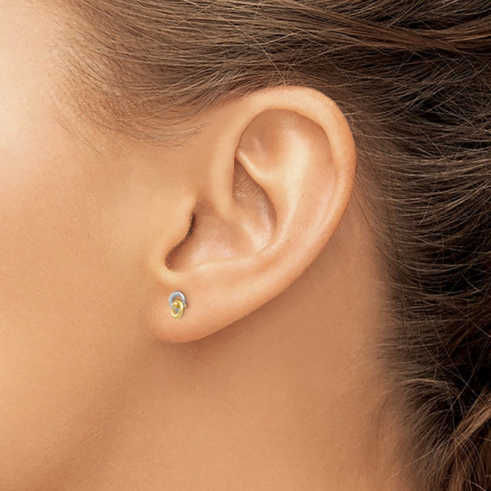 Shop Stylish 14K Gold & Rhodium Love Knot Earrings - Affordable Luxury Accessory-3