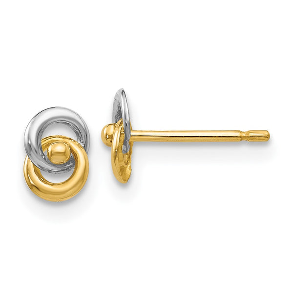14K Gold & Rhodium Love Knot Earrings