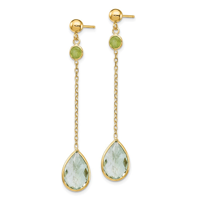 Order Stylish 14K Gold Peridot & Green Quartz Stud Earrings - Luxury Value-2