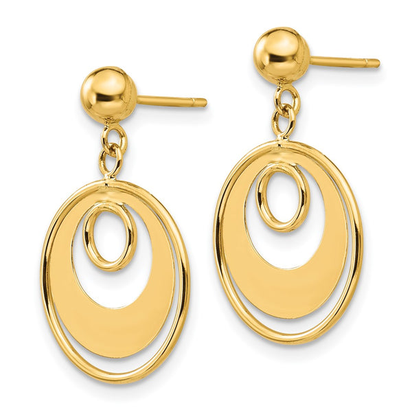 14K Gold Circle Stud Earrings