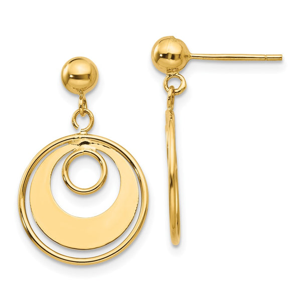 14K Gold Circle Stud Earrings