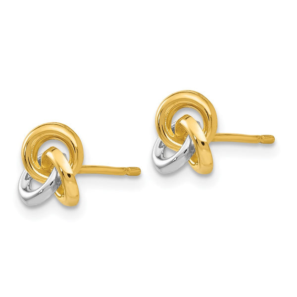 14K Gold & Rhodium Trinity Knot Earrings