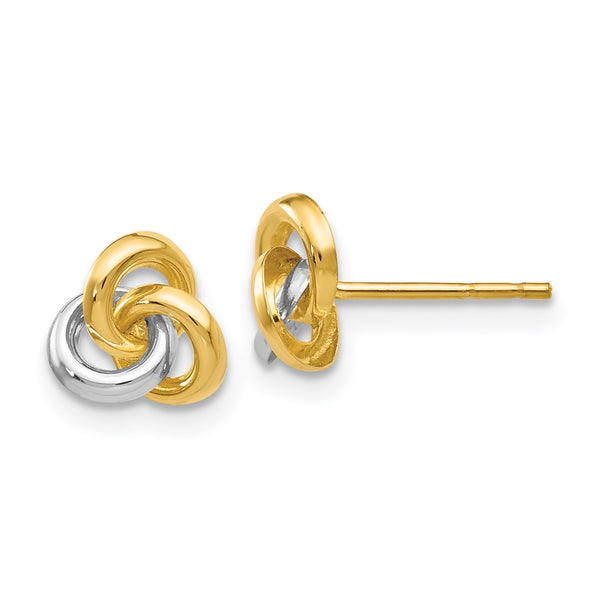 14K Gold & Rhodium Trinity Knot Earrings