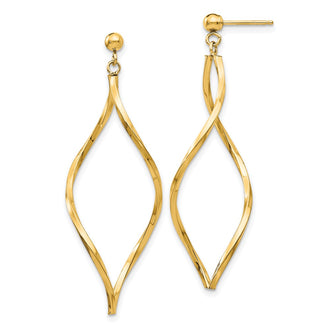 Buy Stylish 14K Gold Twisted Dangle Post Earrings - High-Quality Design!