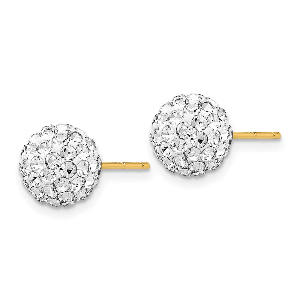 Shop 14K Gold 8mm Crystal Ball Stud Earrings - Stylish Luxury Gemstone Jewelry