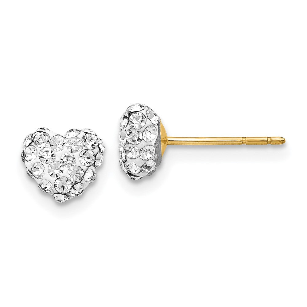 Shop Stylish 14K Gold 6mm Crystal Heart Stud Earrings - Affordable Luxury!