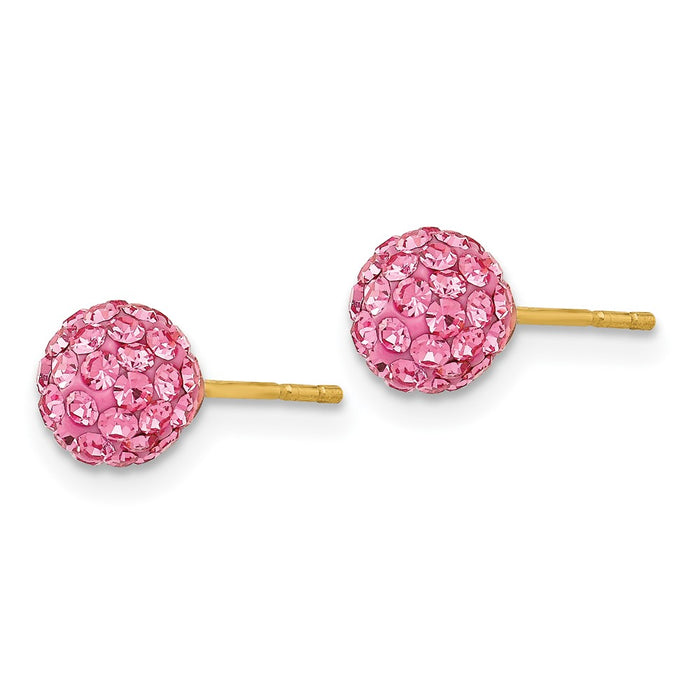Buy Exclusive 14K Rose Gold 6mm Crystal Stud Earrings - Stylish Luxury Value-2