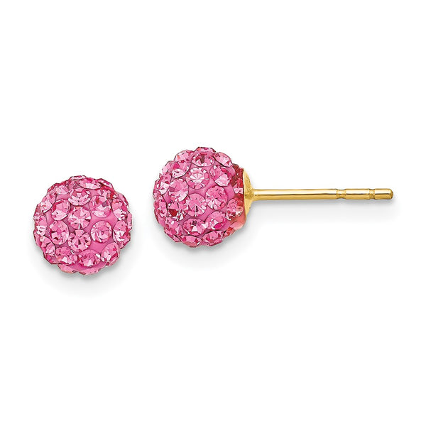 14K Rose Gold 6mm Crystal Stud Earrings