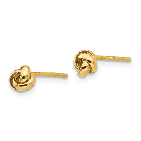 14K Gold Polished Knot Stud Earrings - Style GR1-1021026