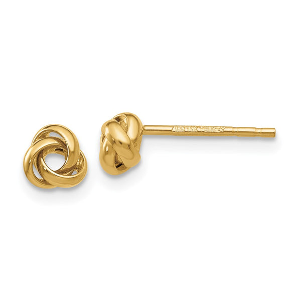 14K Gold Polished Knot Stud Earrings - Style GR1-1021026