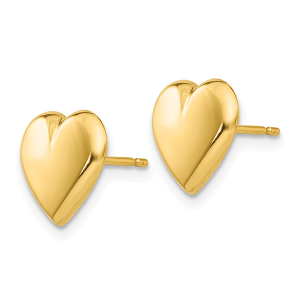 14K Gold Heart-Shaped Stud Earrings - Style GR1-1021030