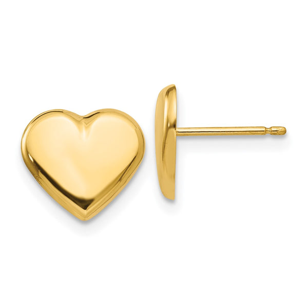14K Gold Heart-Shaped Stud Earrings - Style GR1-1021030