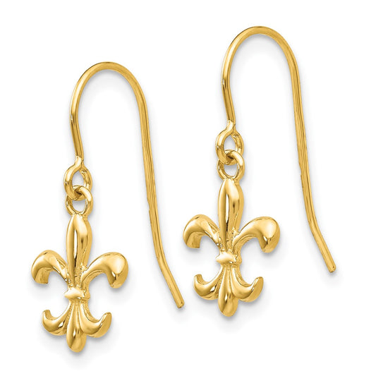 Buy Stylish 14K Gold Fleur de Lis Drop Earrings - High-Quality Design