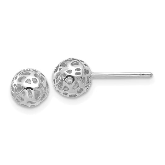 Buy 14K White Gold Elegant Ball Stud Earrings - Stylish, High-Quality Value