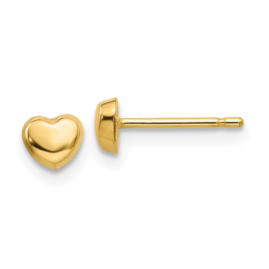 Shop Stylish 14K Gold Polished Heart Stud Earrings - 0.85mm, Affordable Price
