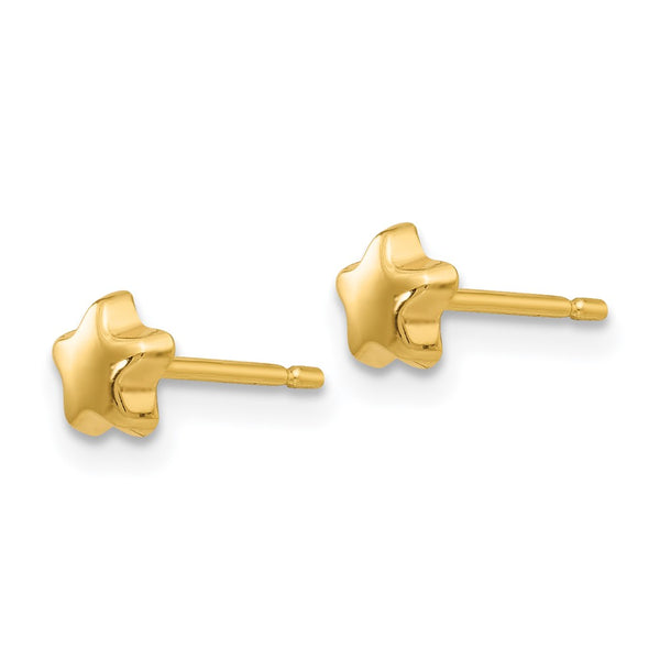 14K Gold Polished Star Stud Earrings - Style GR1-1016037