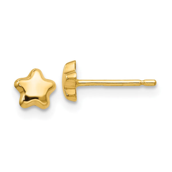 14K Gold Polished Star Stud Earrings - Style GR1-1016037
