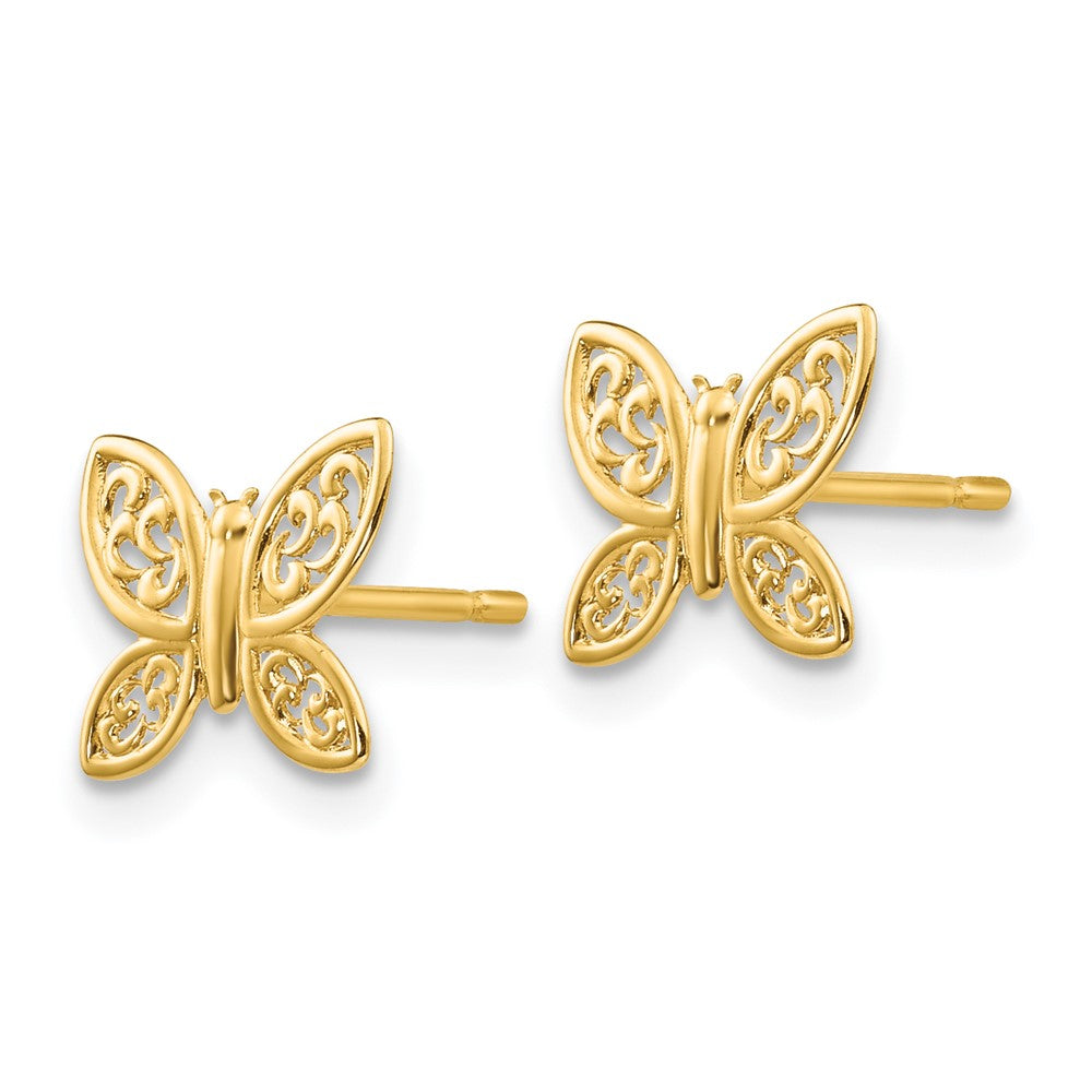 Buy Stylish 14K Gold Polished Butterfly Stud Earrings - Affordable Luxury