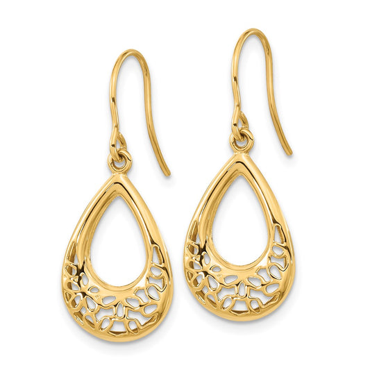 Shop Exclusive 14K Gold Floral Teardrop Earrings - Stylish Design & Quality