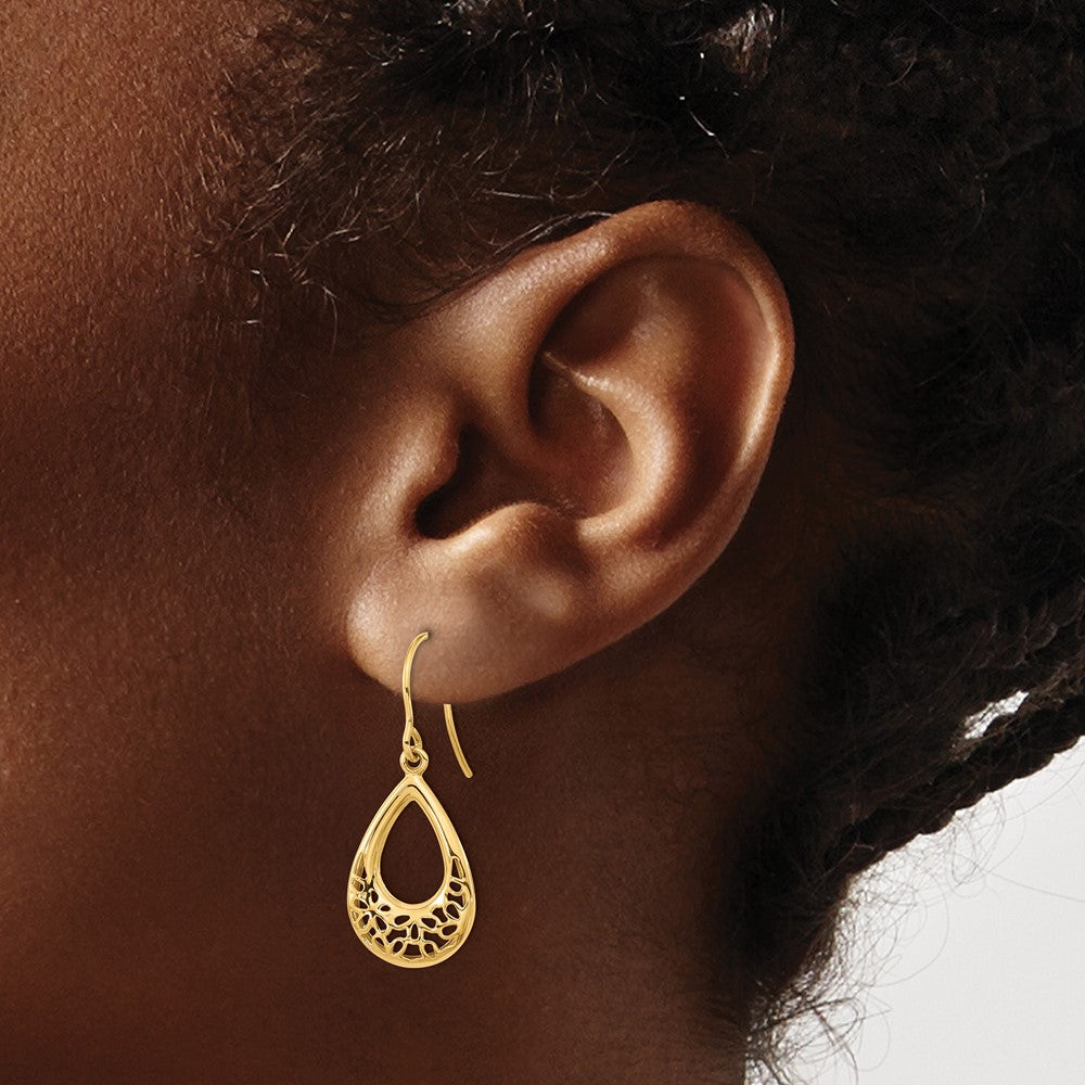 Shop Exclusive 14K Gold Floral Teardrop Earrings - Stylish Design & Quality
