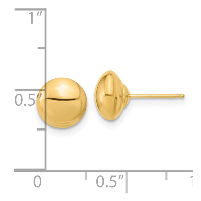 Buy Stylish 14K Gold Polished Button Stud Earrings - Affordable Luxury Jewelry-4
