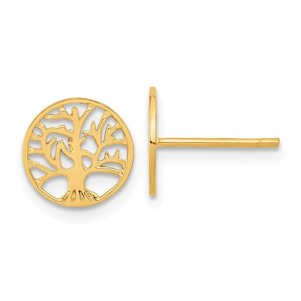 Shop Stylish 14K Gold Round Tree Design Post Earrings - High-Quality & Affordable