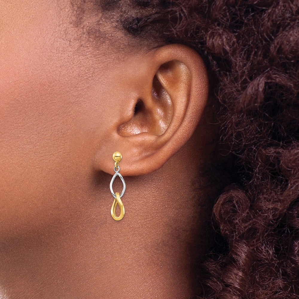 Shop Stylish 14K Two-Tone Drop Earrings - Exclusive Dangle Design