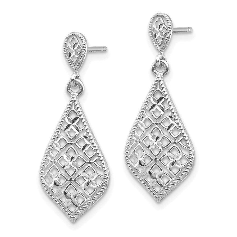 High-Quality 14K White Gold Drop Earrings - Stylish & Affordable Elegance