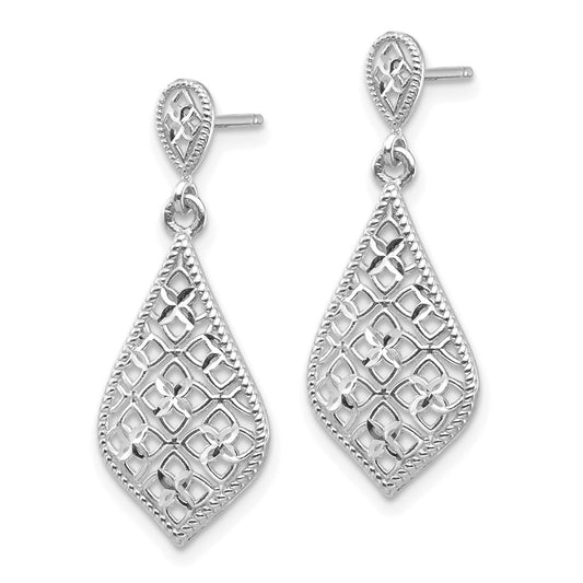 High-Quality 14K White Gold Drop Earrings - Stylish & Affordable Elegance