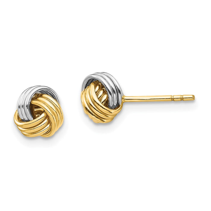 Shop Luxury 14K White Gold Rhodium-Plated Love Knot Stud Earrings - Stylish Design-1