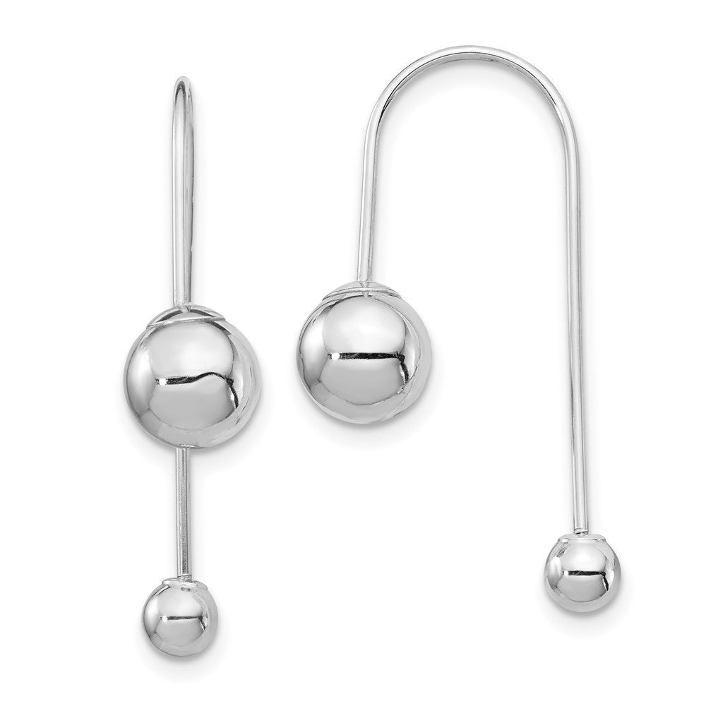 Buy Stylish 14K White Gold Beaded Threader Earrings - Exclusive Design