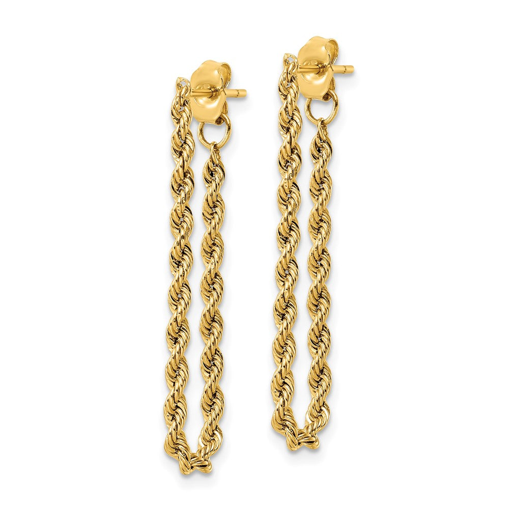 Buy Exclusive 14K Gold Polished Rope Drop Earrings - Stylish & Affordable!
