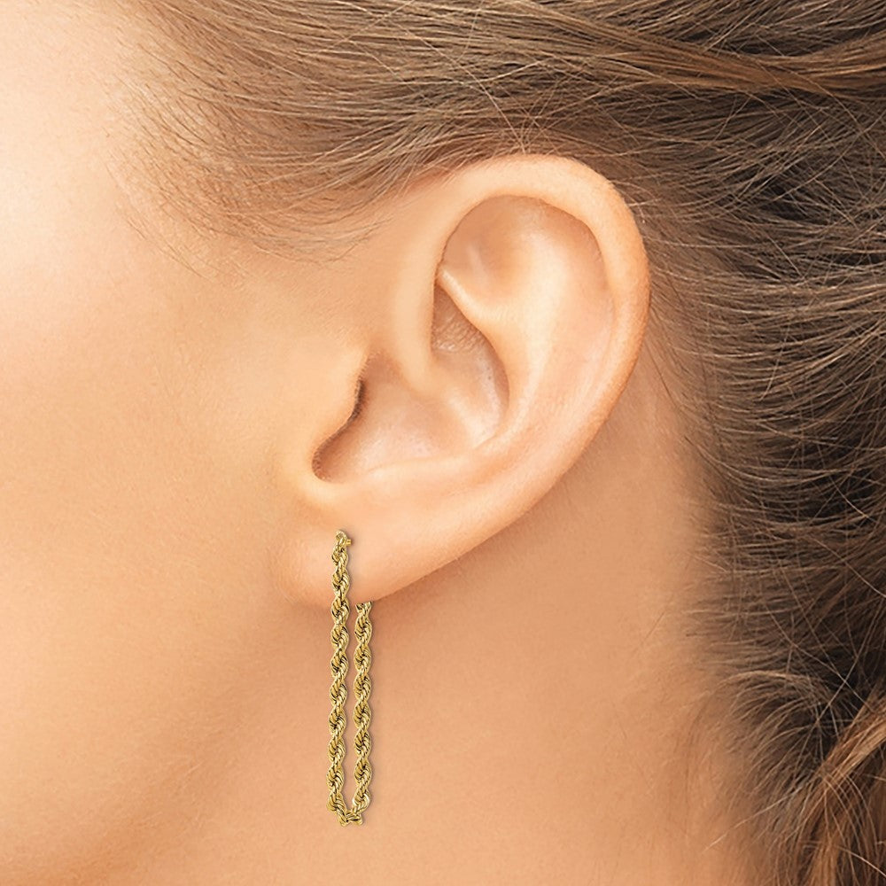 Buy Exclusive 14K Gold Polished Rope Drop Earrings - Stylish & Affordable!