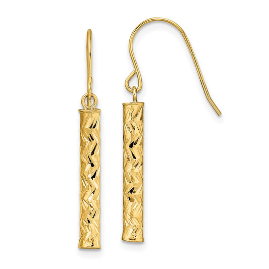High-Quality 14K Gold Polished Dangle Earrings - Stylish Luxury at Great Price