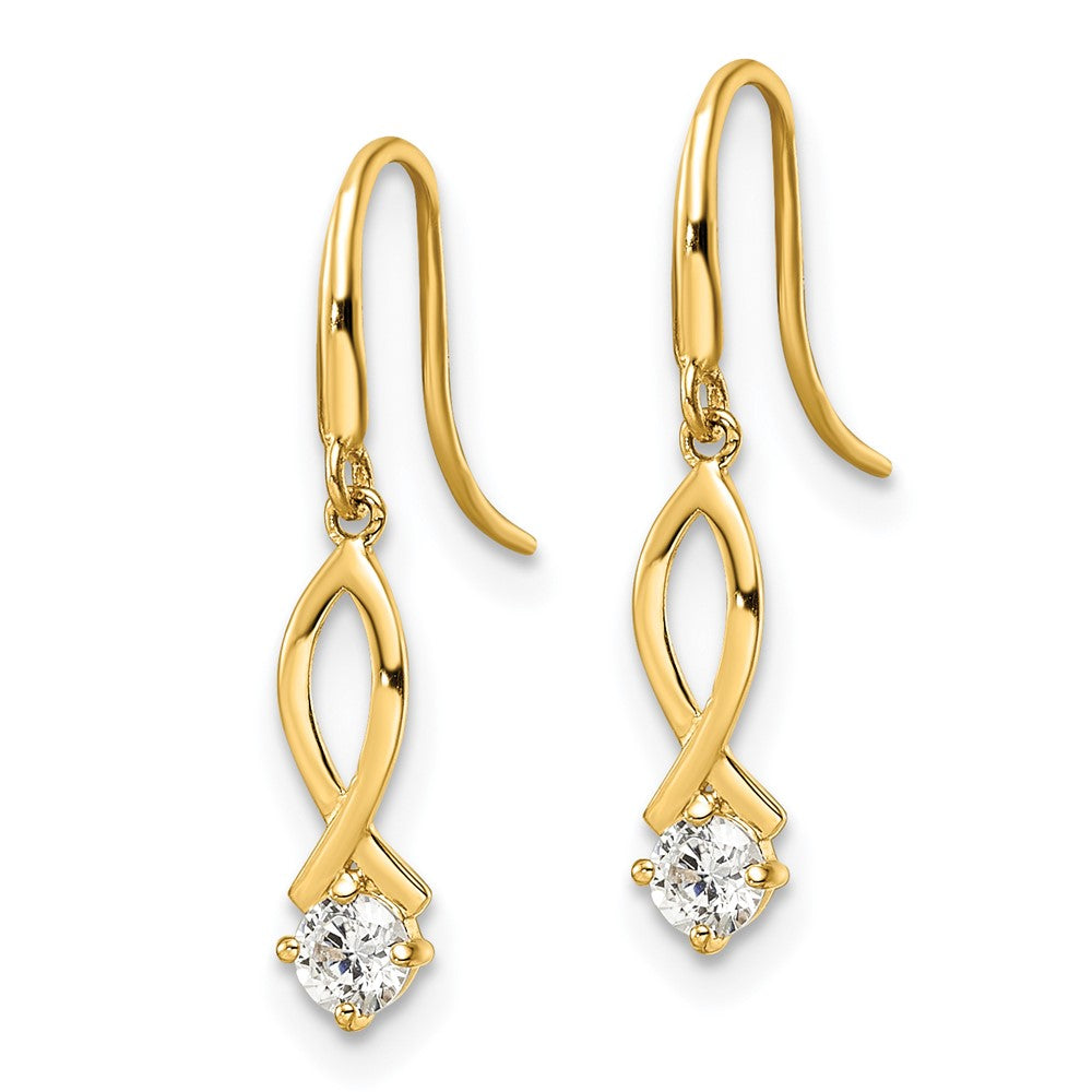 Buy Stylish 14K Gold Cubic Zirconia Dangle Earrings - Affordable Luxury!