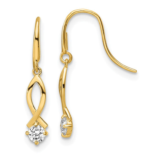 Buy Stylish 14K Gold Cubic Zirconia Dangle Earrings - Affordable Luxury!